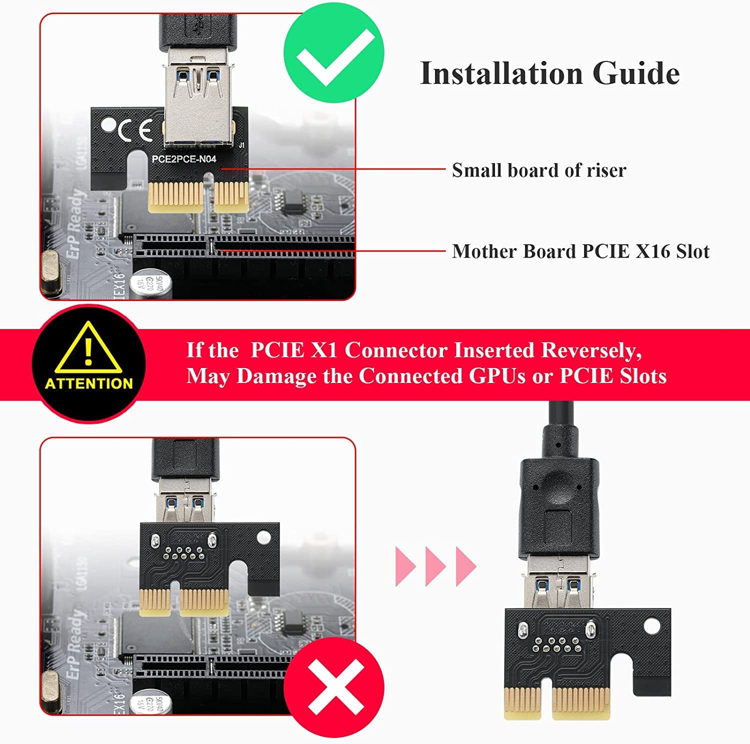 Verilux 1 Pack VER012 Pro 10 Capacitor Pcie Riser Extension Adapter Card ETH Mining Powered Riser Adapter Card for GPU with 23.6 inch USB 3.0 Cable Verilux 1 Pack VER012 Pro 10 Capacitor Pcie Riser Extension Adapter Card ETH Mining Powered Riser Adapter Card for GPU with 23.6 inch USB 3.0 Cable